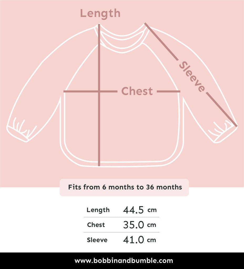 Long Sleeved Baby Bib - Safari Animals | Bobbin and Bumble.