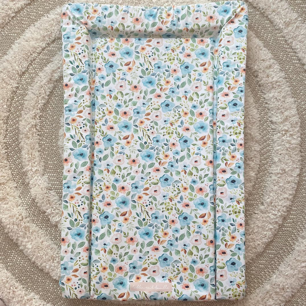 Deluxe Baby Changing Mat - Blue Floral Print | Bobbin and Bumble.