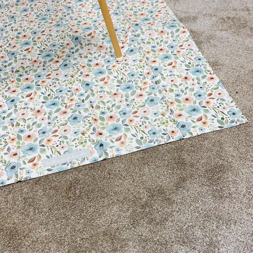 Splash mat -  Blue Floral Print | Bobbin and Bumble.