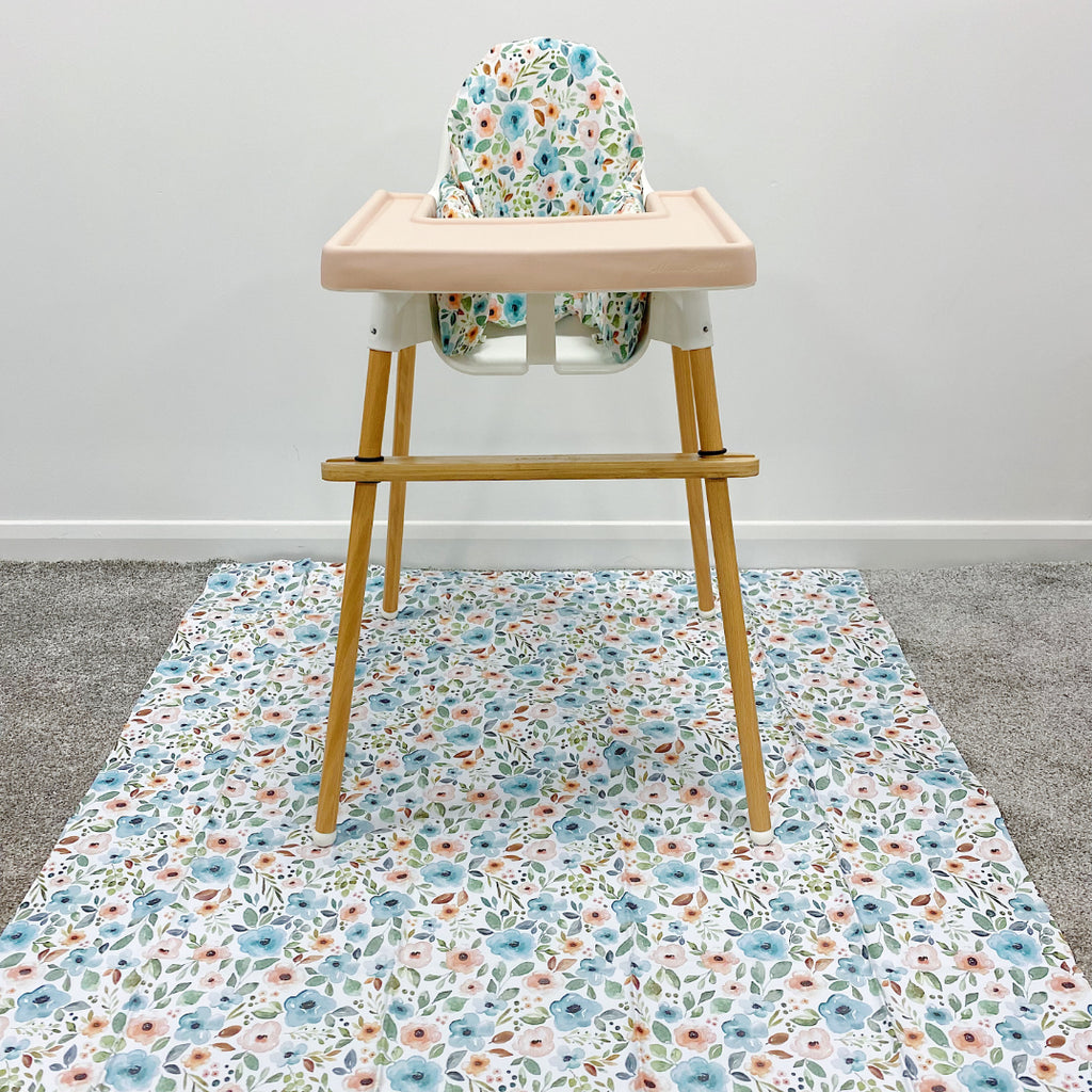 Splash mat -  Blue Floral Print | Bobbin and Bumble.