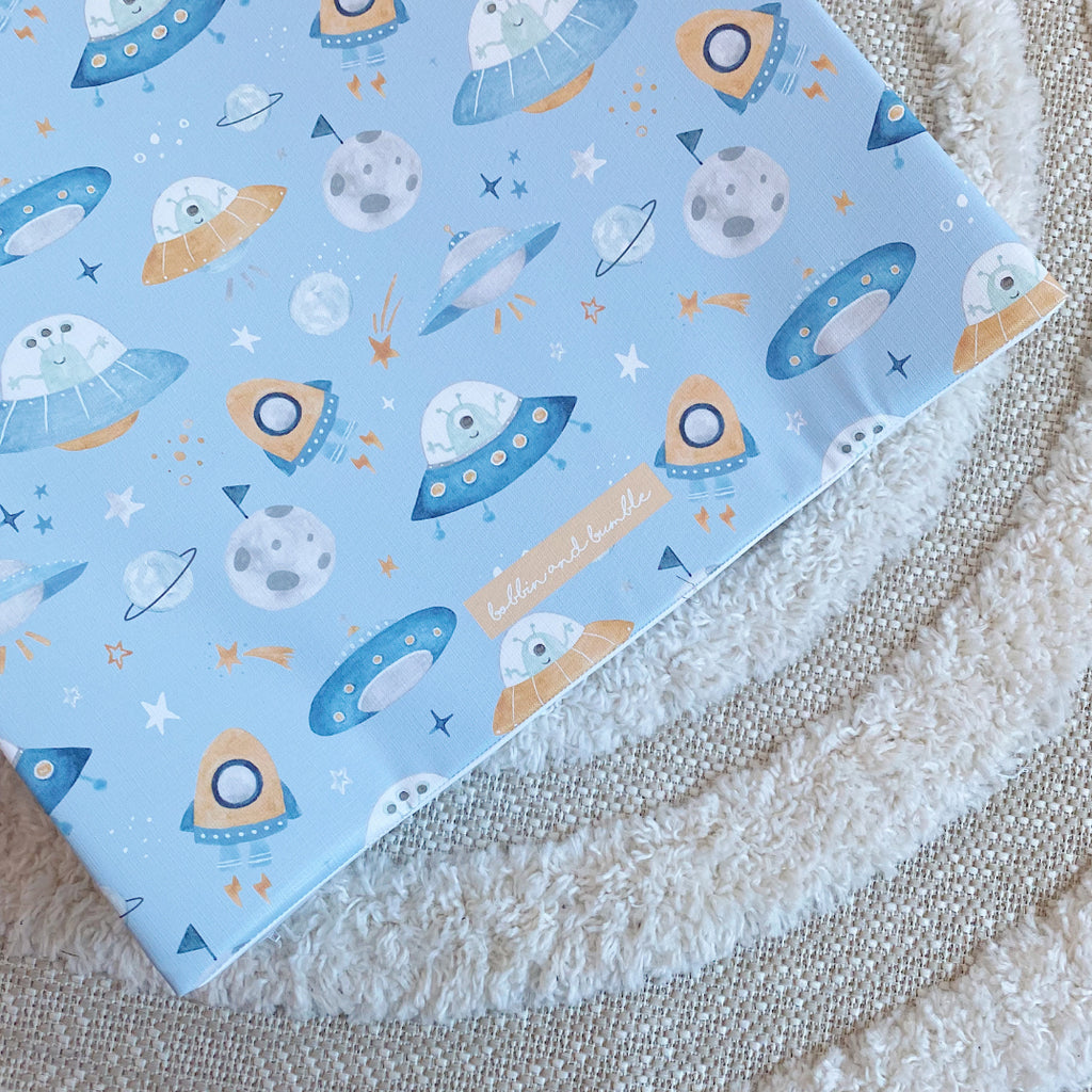 Anti-Roll Wedge Changing Mat - Space Print | Bobbin and Bumble.