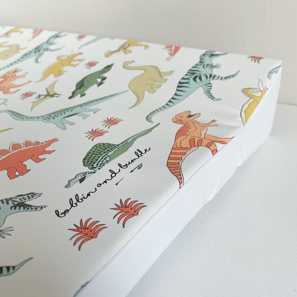 Anti-Roll Wedge Changing Mat - Dinosaur Print | Bobbin and Bumble.