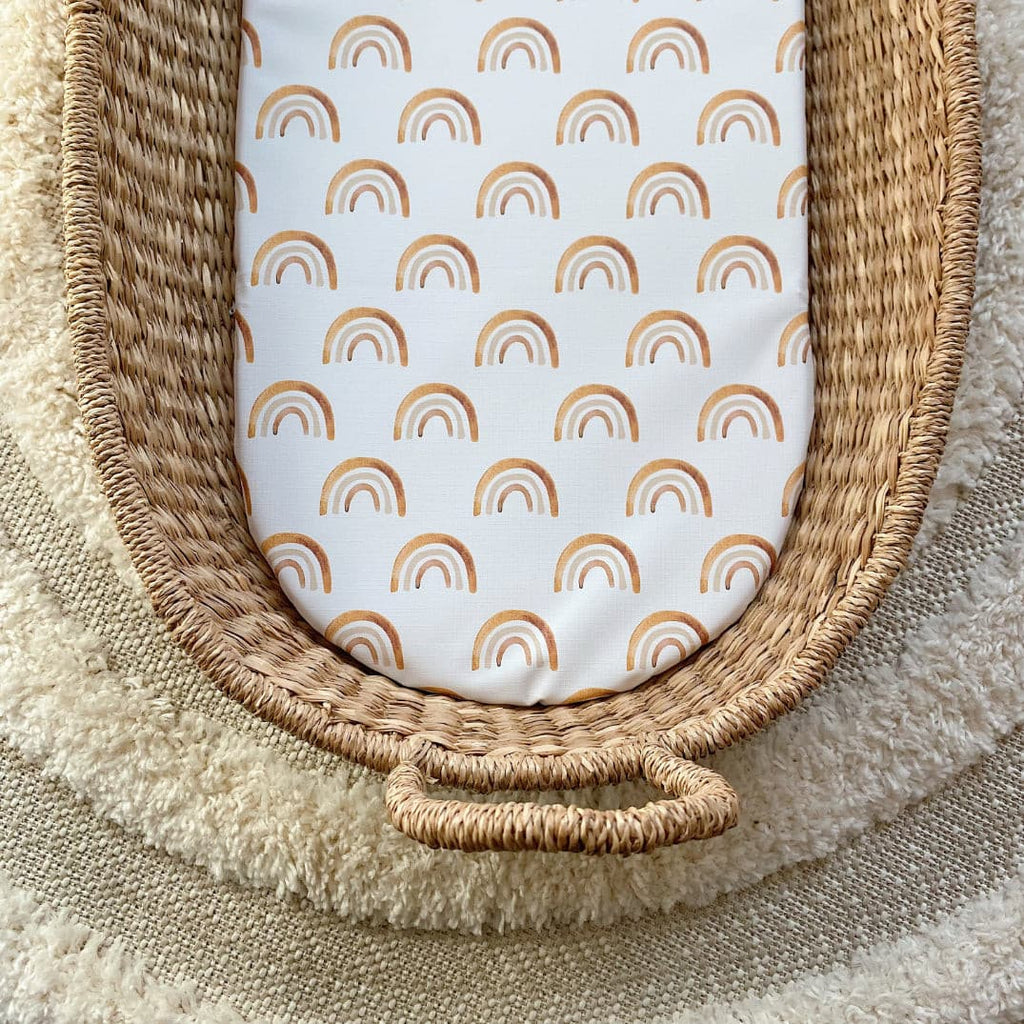 Basket Changing Mat - Boho Rainbow Print | Bobbin and Bumble.