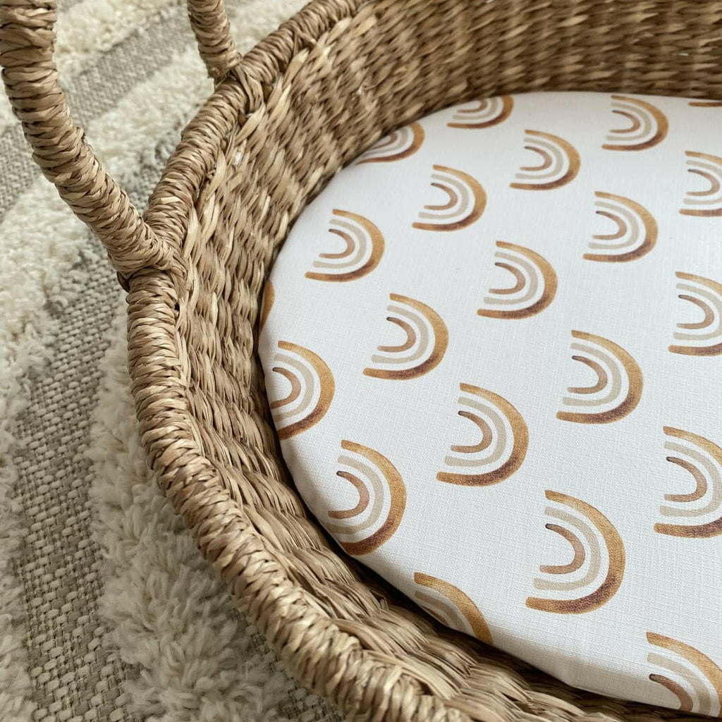Basket Changing Mat - Boho Rainbow Print | Bobbin and Bumble.
