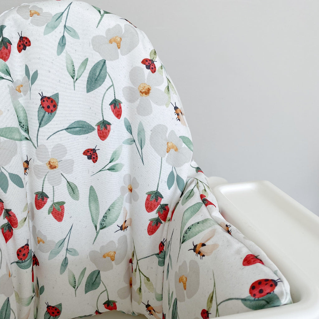 IKEA Highchair Cushion Cover - Strawberry Bramble Print | Bobbin and Bumble.