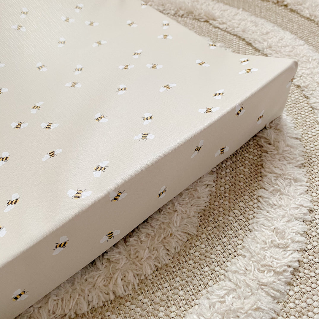 Anti-Roll Wedge Changing Mat - Bee Print | Bobbin and Bumble.