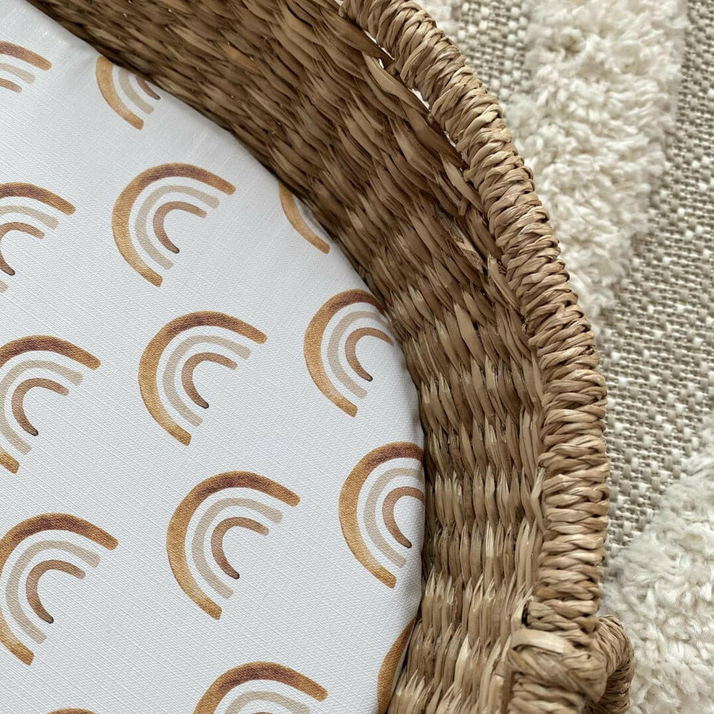 Basket Changing Mat - Boho Rainbow Print | Bobbin and Bumble.