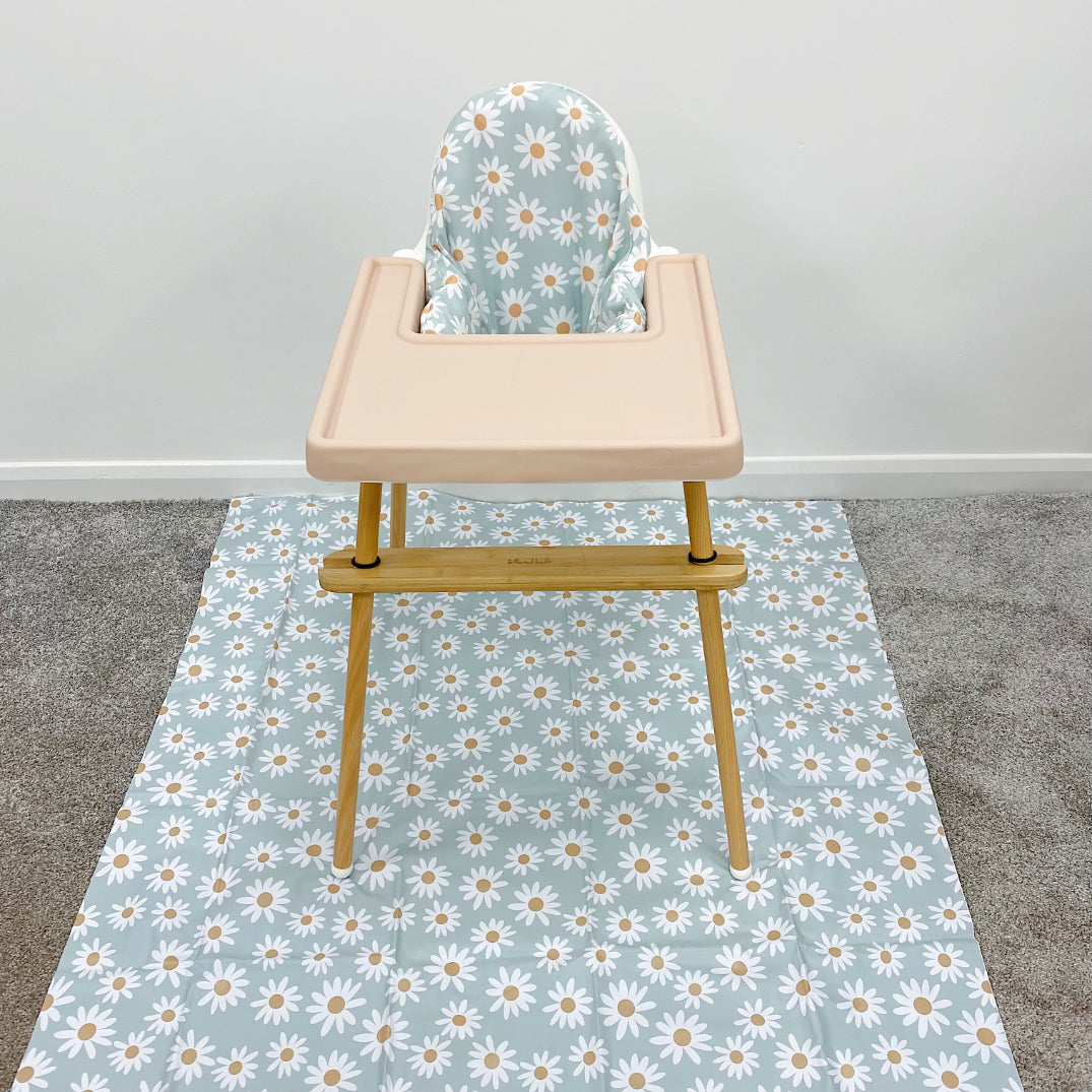 Splash mat - Mint Daisy Print | Bobbin and Bumble.