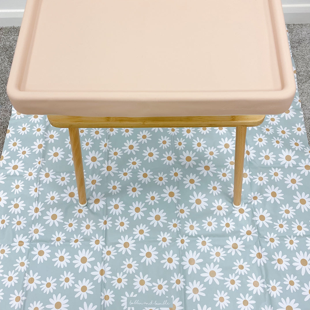 Splash mat - Mint Daisy Print | Bobbin and Bumble.