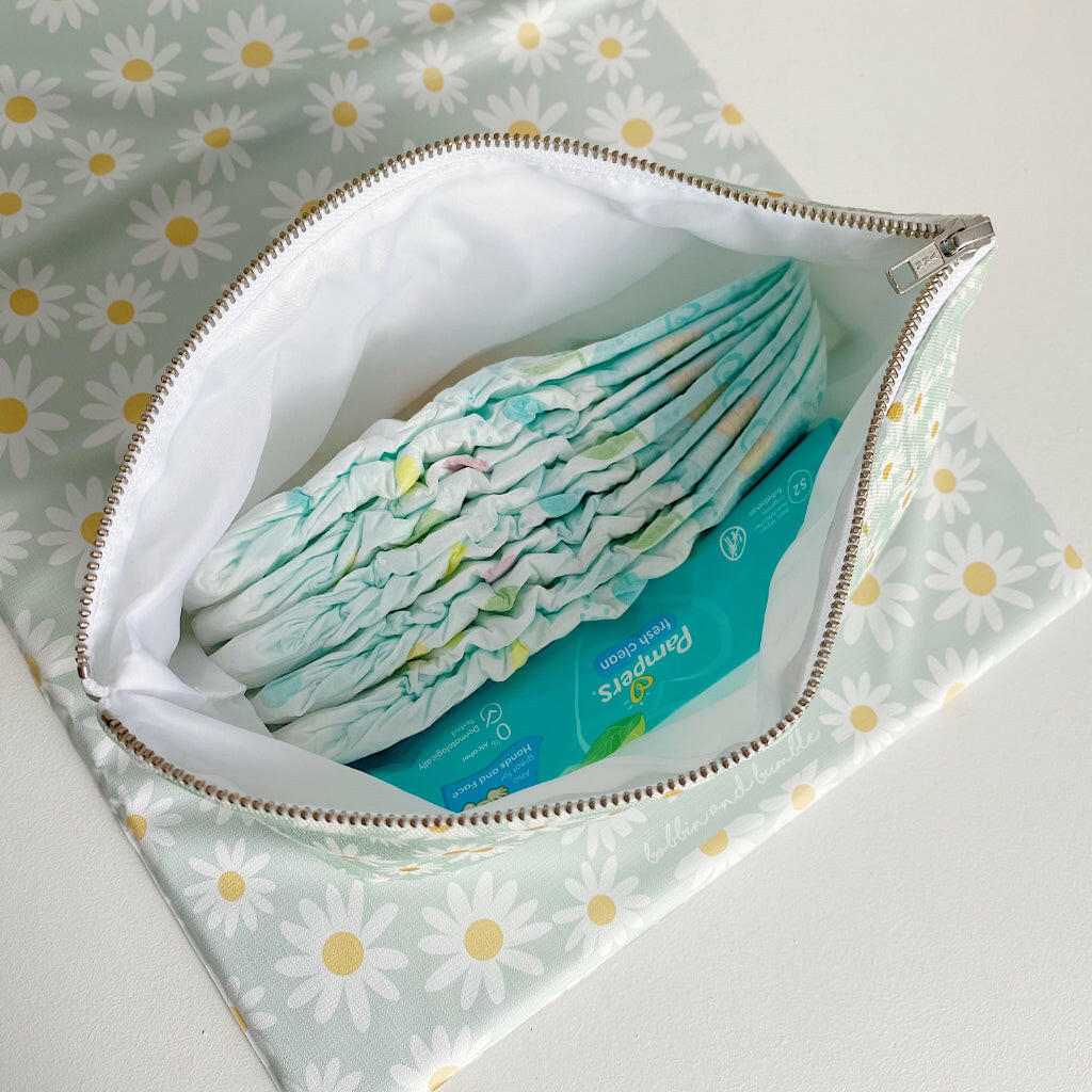 Nappy Pouch - Daisy Print | Bobbin and Bumble.