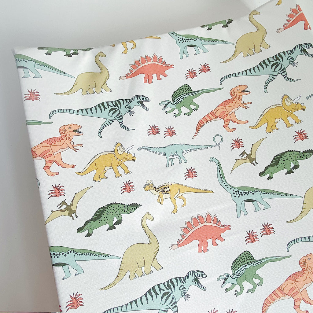 Anti-Roll Wedge Changing Mat - Dinosaur Print | Bobbin and Bumble.
