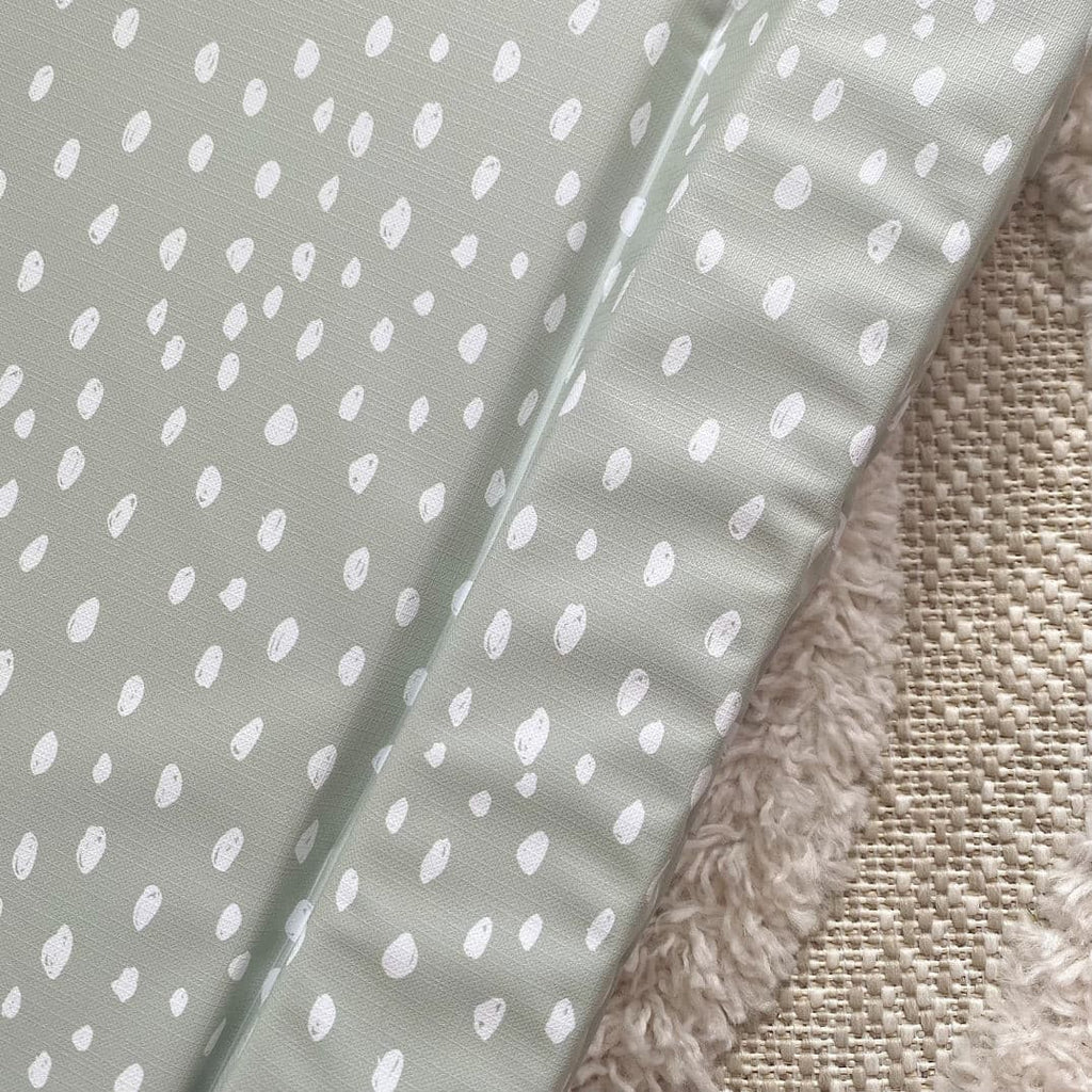 Deluxe Baby Changing Mat - Sage Green Spots Print | Bobbin and Bumble.