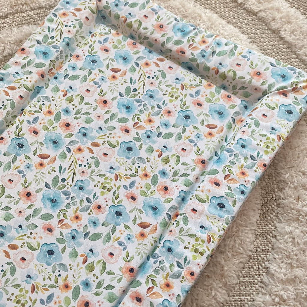 Deluxe Baby Changing Mat - Blue Floral Print | Bobbin and Bumble.