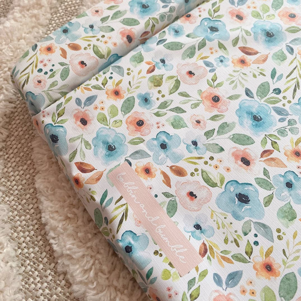 Deluxe Baby Changing Mat - Blue Floral Print | Bobbin and Bumble.