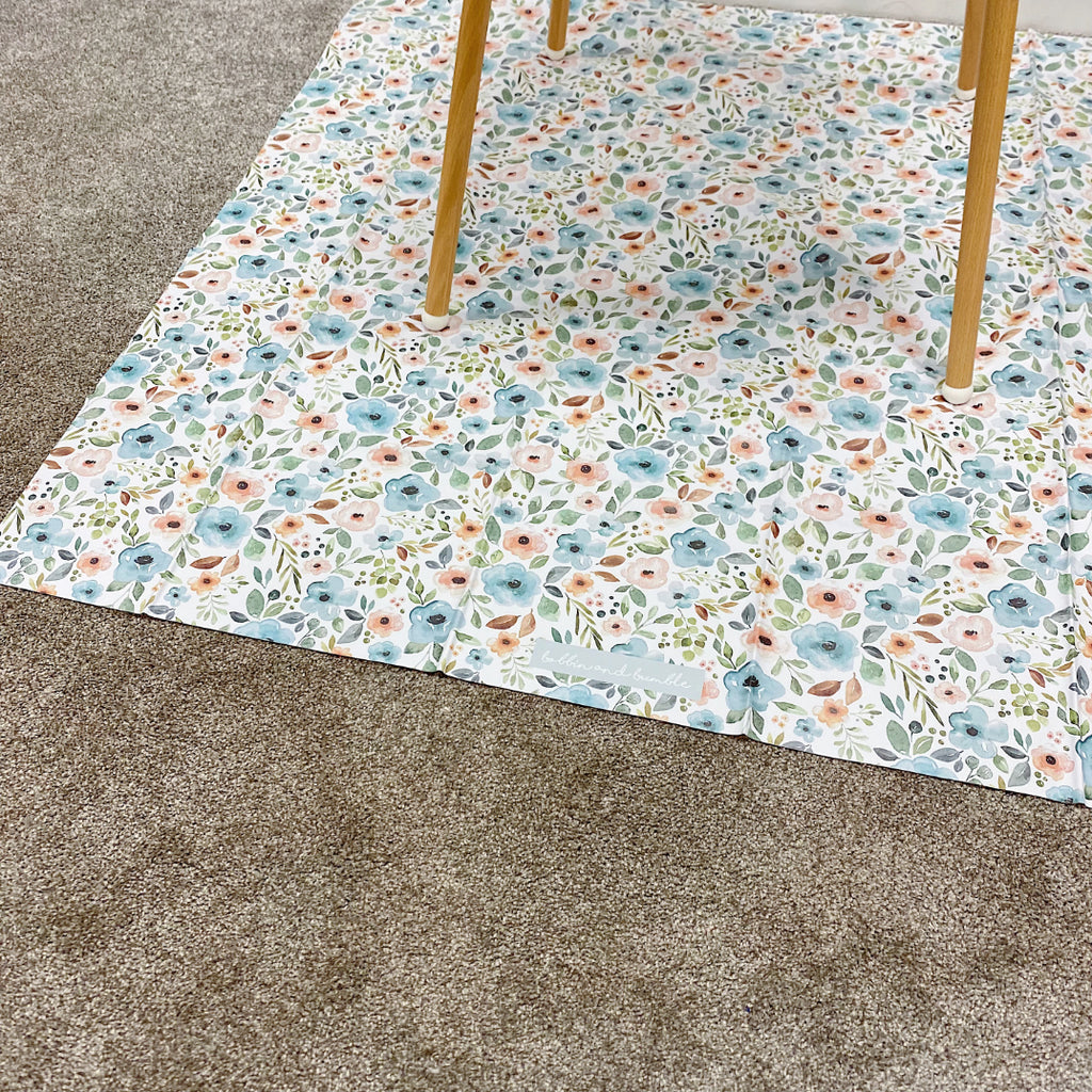 Splash mat -  Blue Floral Print | Bobbin and Bumble.