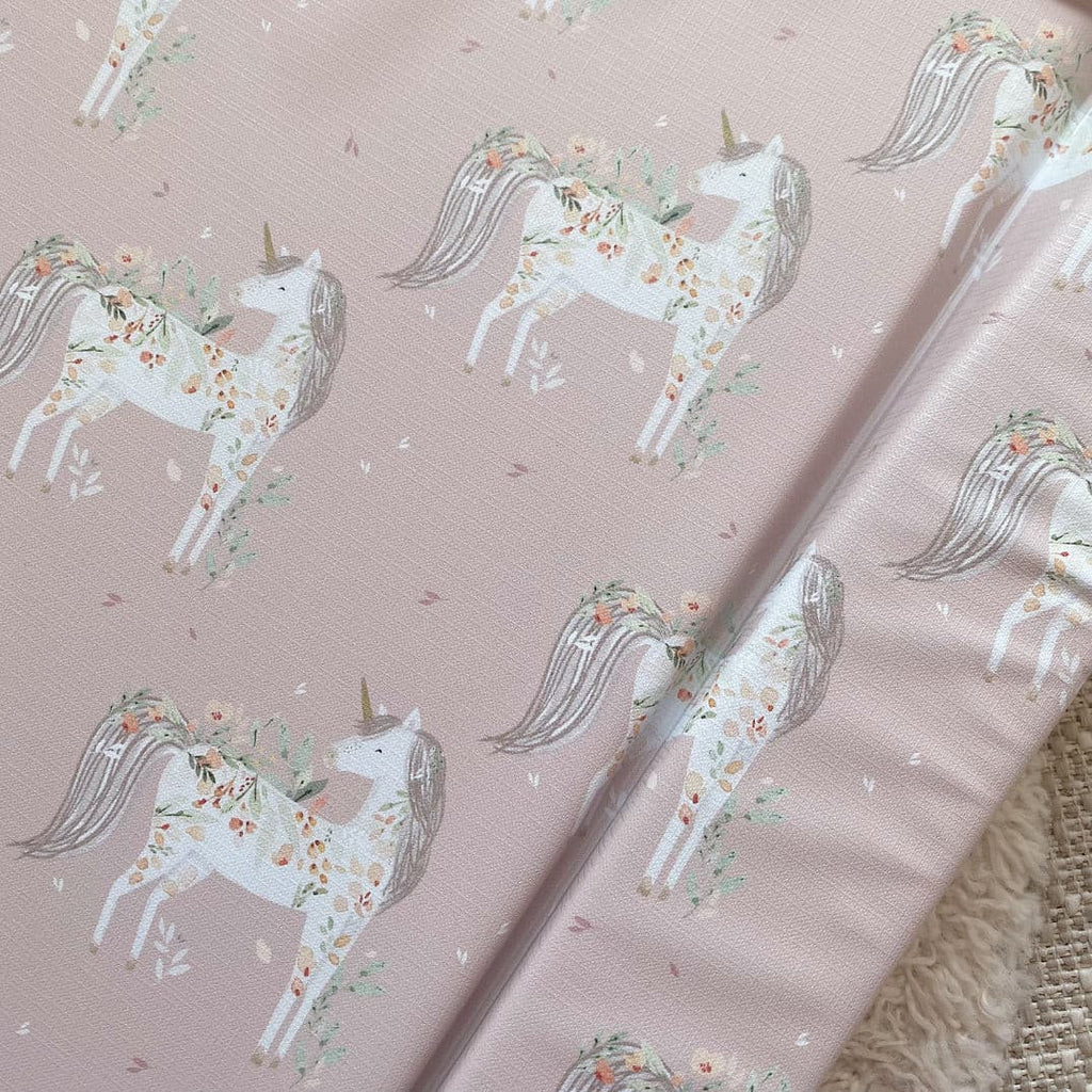 Deluxe Baby Changing Mat - Pink Floral Unicorns Print | Bobbin and Bumble.