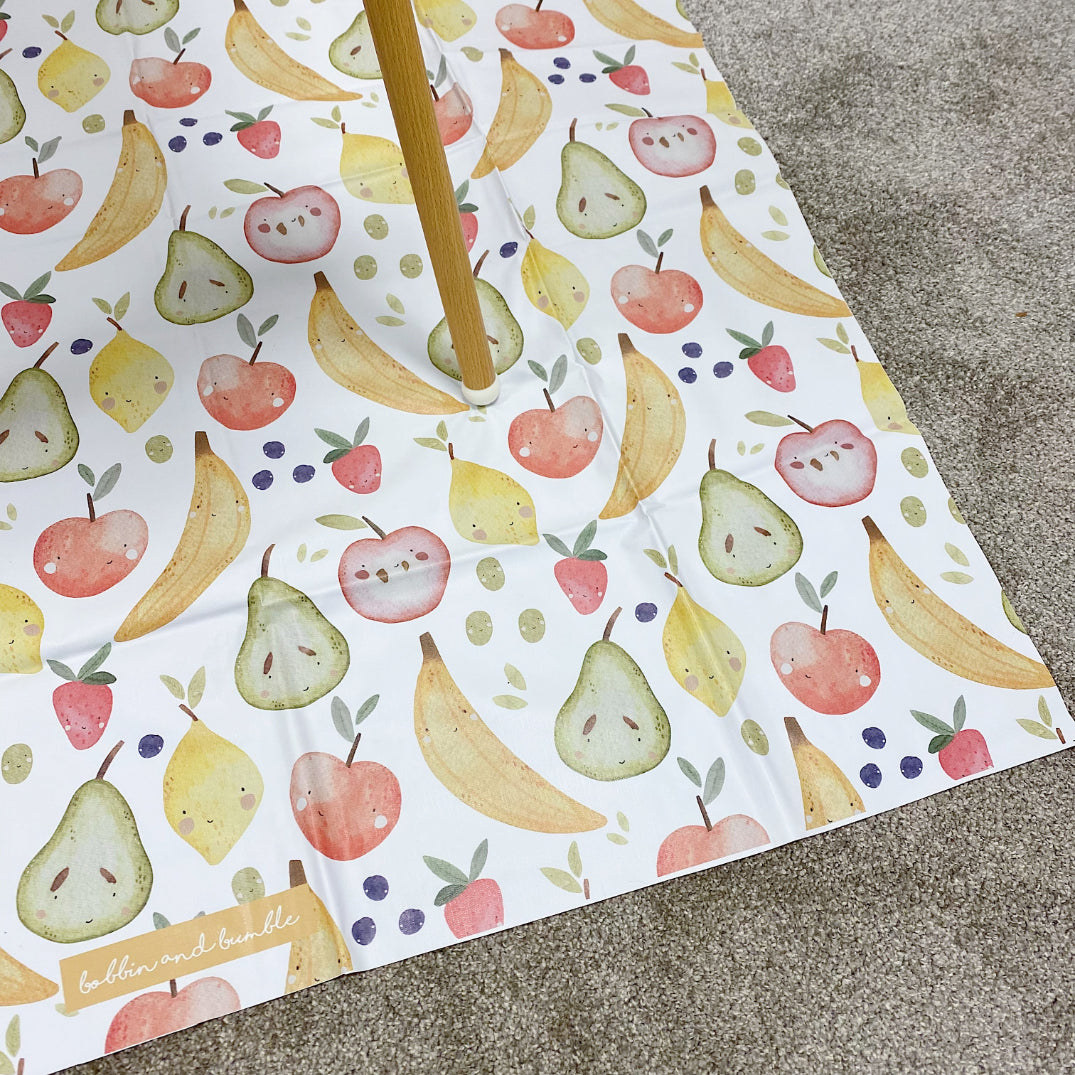 Large Baby Splash Mat // Highchair Messy Mat // Cute Fruit Print 
