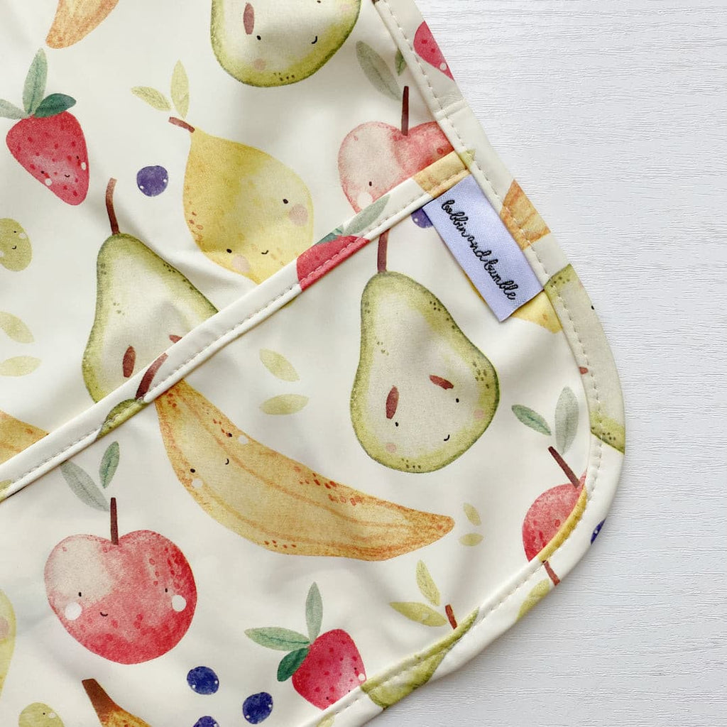 Long Sleeved Baby Bib - Fruit Squash | Bobbin and Bumble.