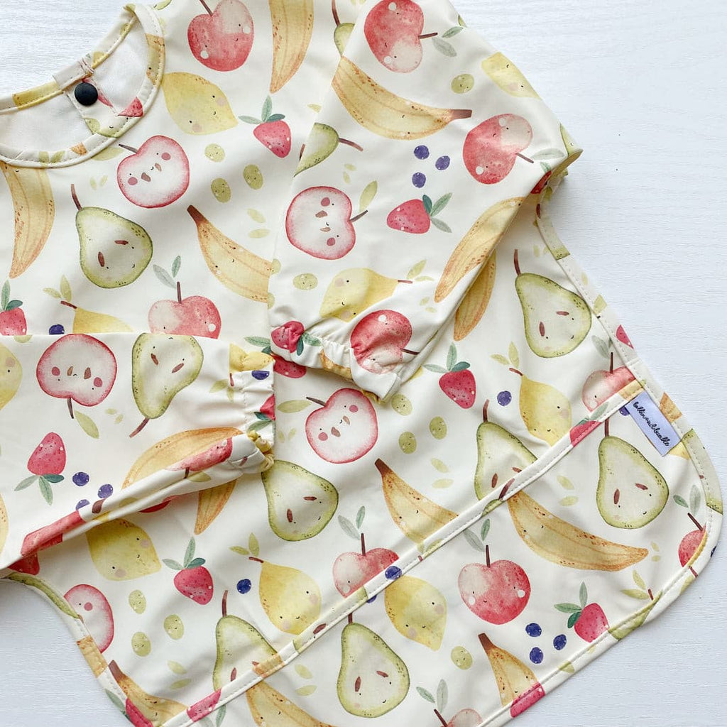 Long Sleeved Baby Bib - Fruit Squash | Bobbin and Bumble.