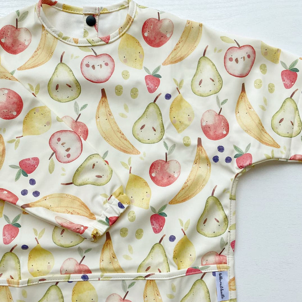 Long Sleeved Baby Bib - Fruit Squash | Bobbin and Bumble.