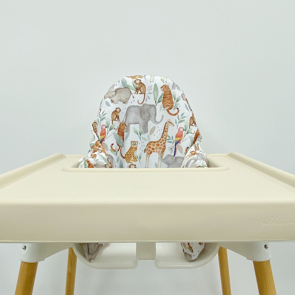 IKEA High Chair waterproof Cover - Jungle Animals Print | Bobbin and Bumble.