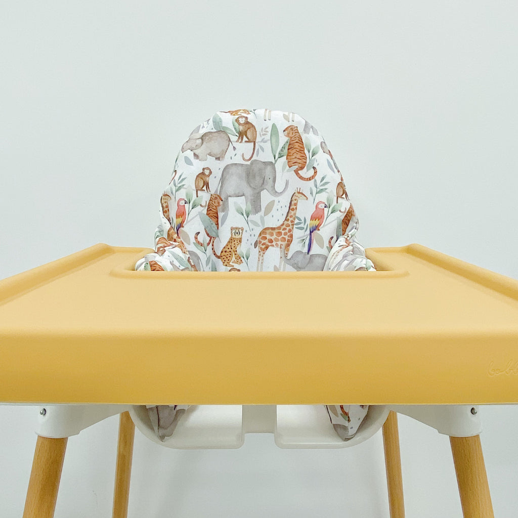 IKEA High Chair waterproof Cover - Jungle Animals Print | Bobbin and Bumble.