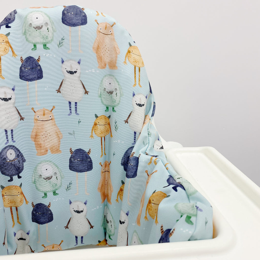 IKEA High Chair Cushion Cover - Little Monsters Print | Bobbin and Bumble.