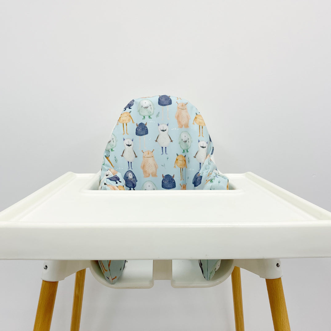 IKEA High Chair Cushion Cover Little Monsters Print Bobbin and Bumble