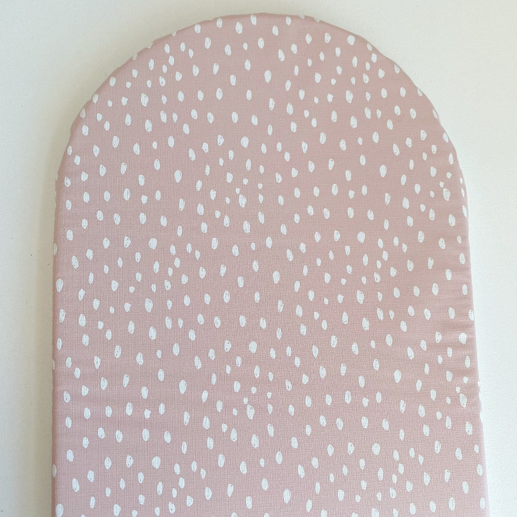 Basket Changing Mat - Dusky Pink Spot Print | Bobbin and Bumble.