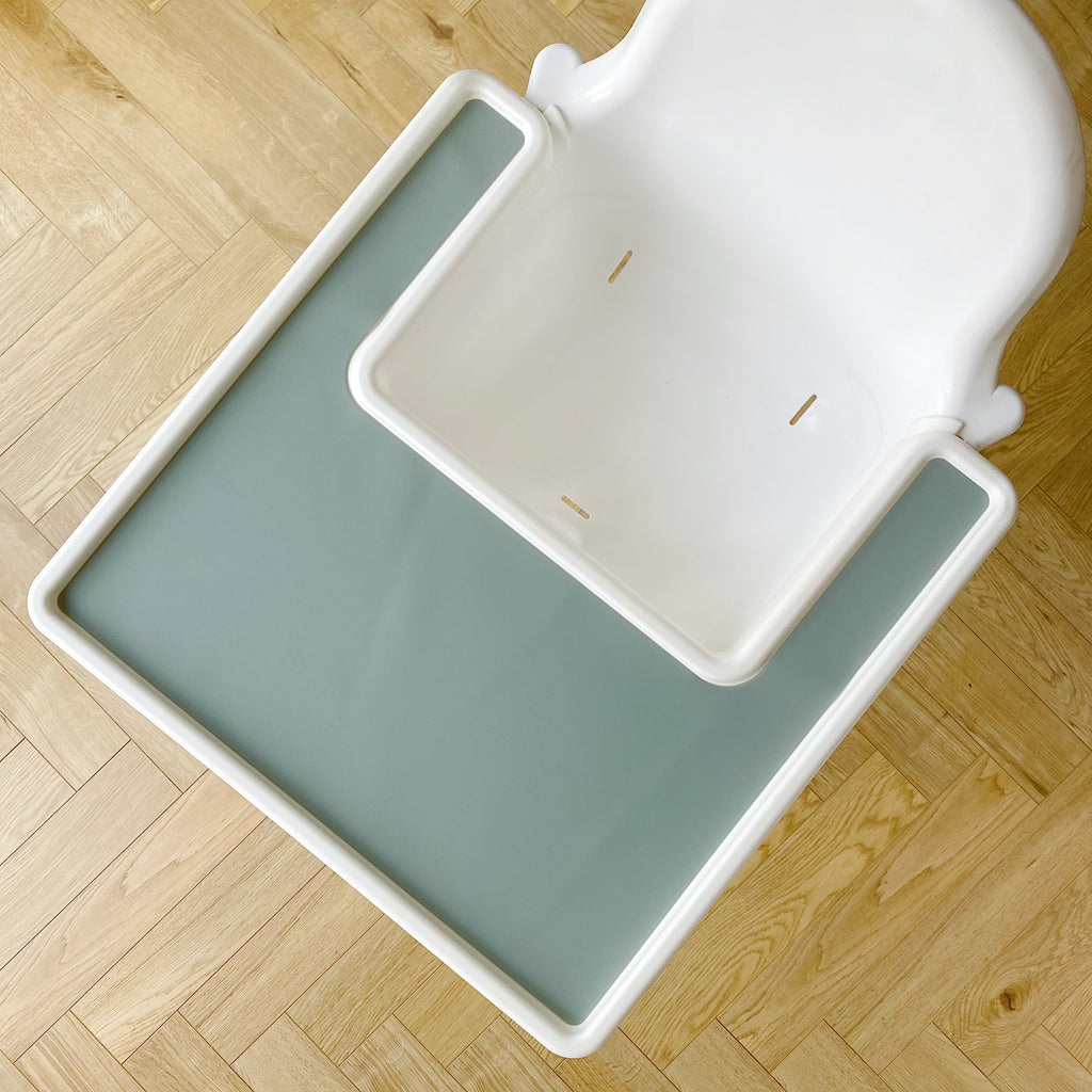 IKEA Antilop High chair Silicone Tray Placemat Insert - Sage Green | Bobbin and Bumble.