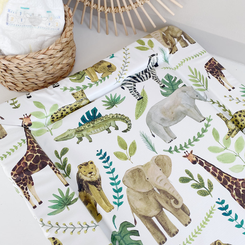 Deluxe Baby Changing Mat - Safari Animals Print | Bobbin and Bumble.