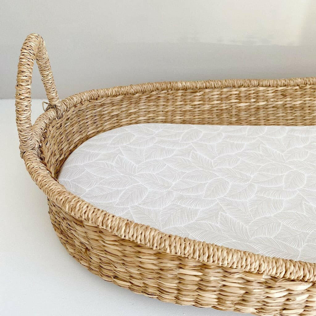 Basket Changing Mat - Gold Leaf Print | Bobbin and Bumble.