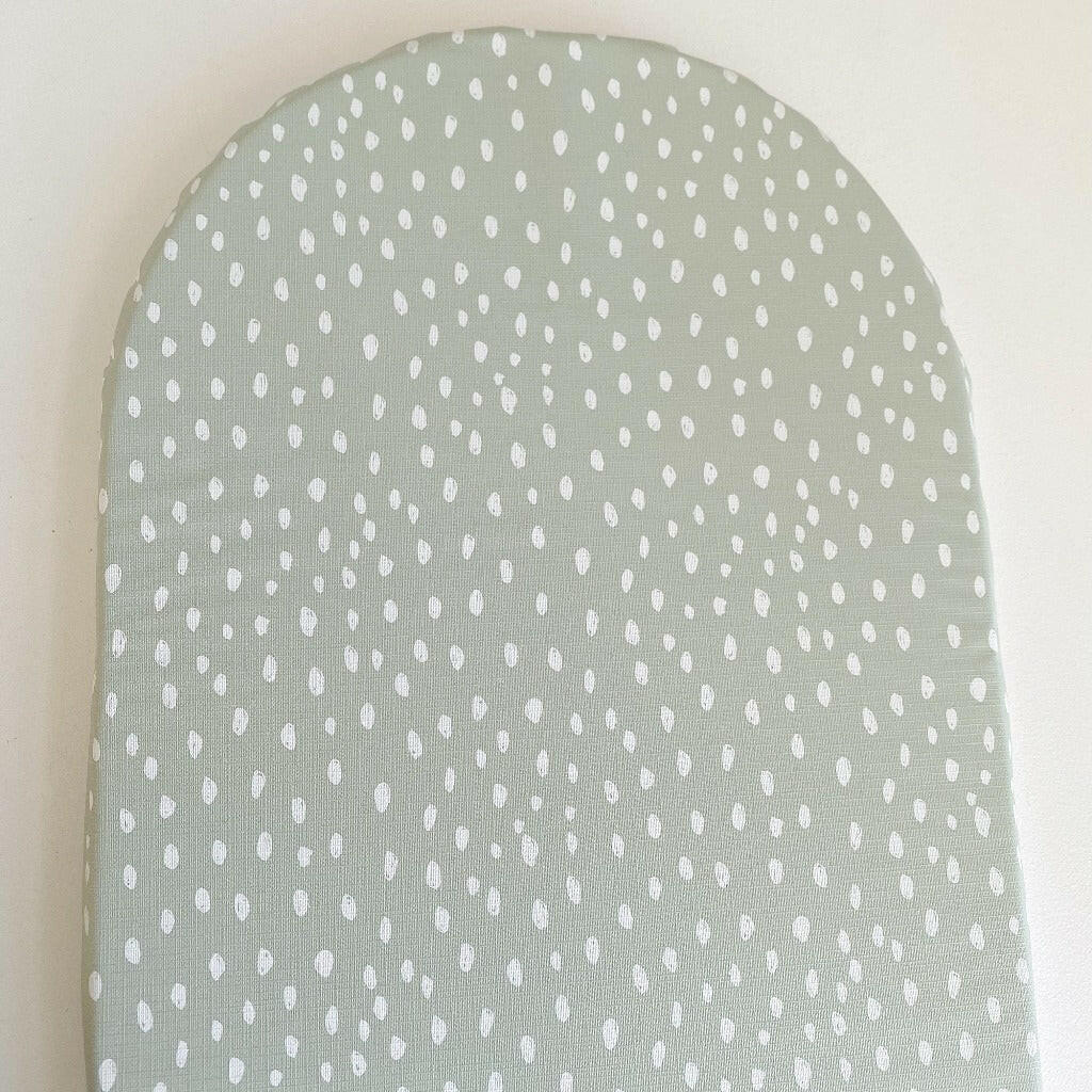 Basket Changing Mat - Sage Dots Print | Bobbin and Bumble.
