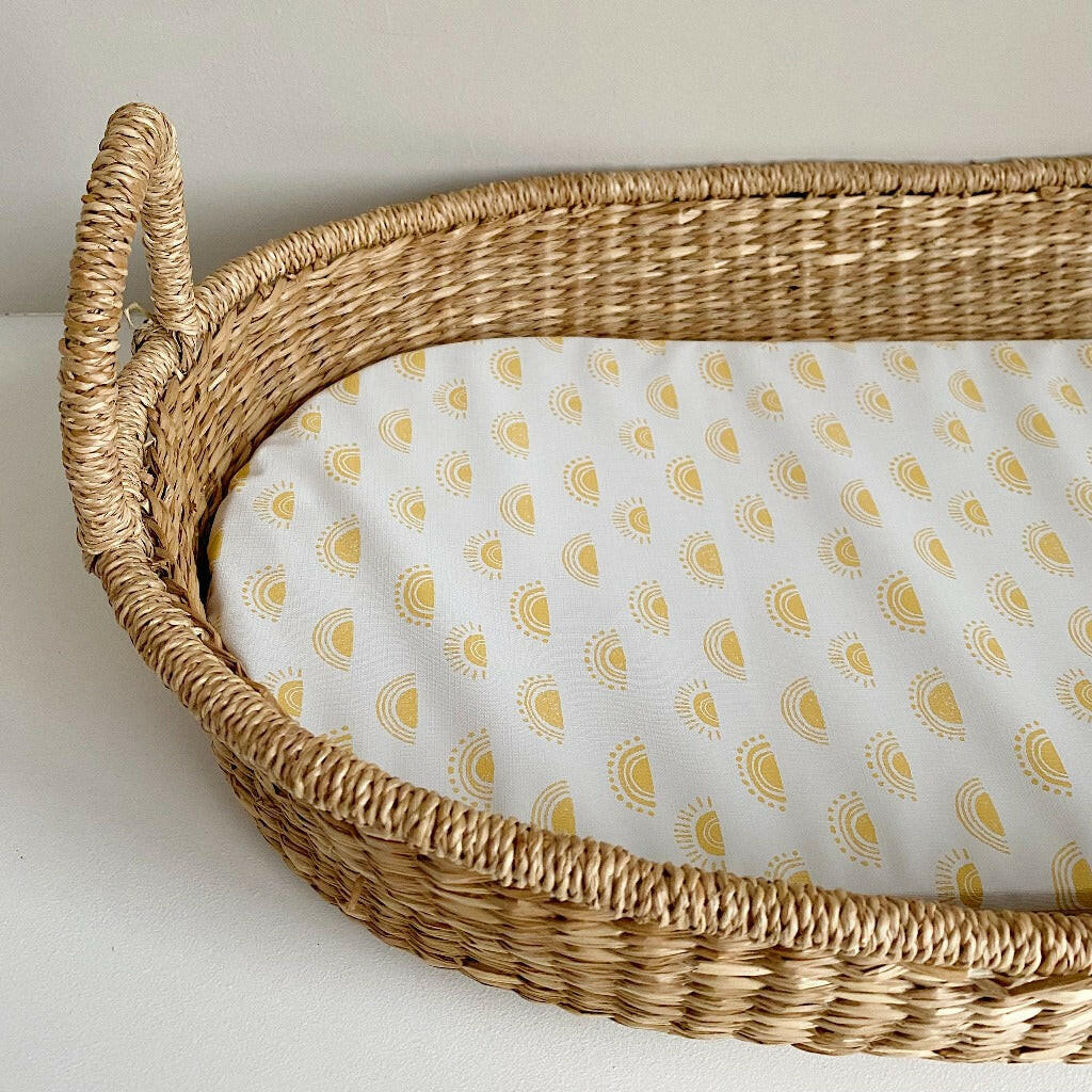 Basket Changing Mat - Sunshine Print | Bobbin and Bumble.