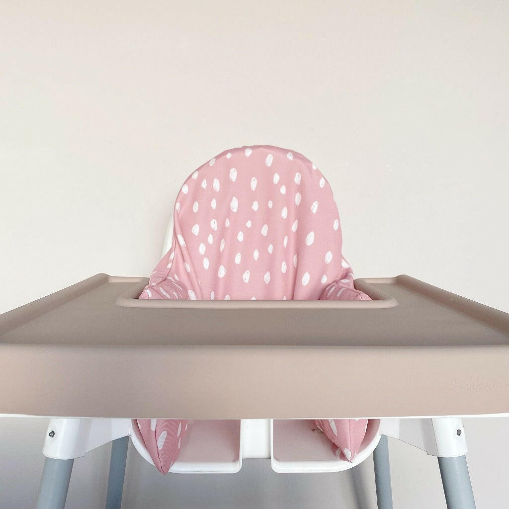 IKEA Highchair Cushion Cover - Dusky Pink Spots | Bobbin and Bumble.