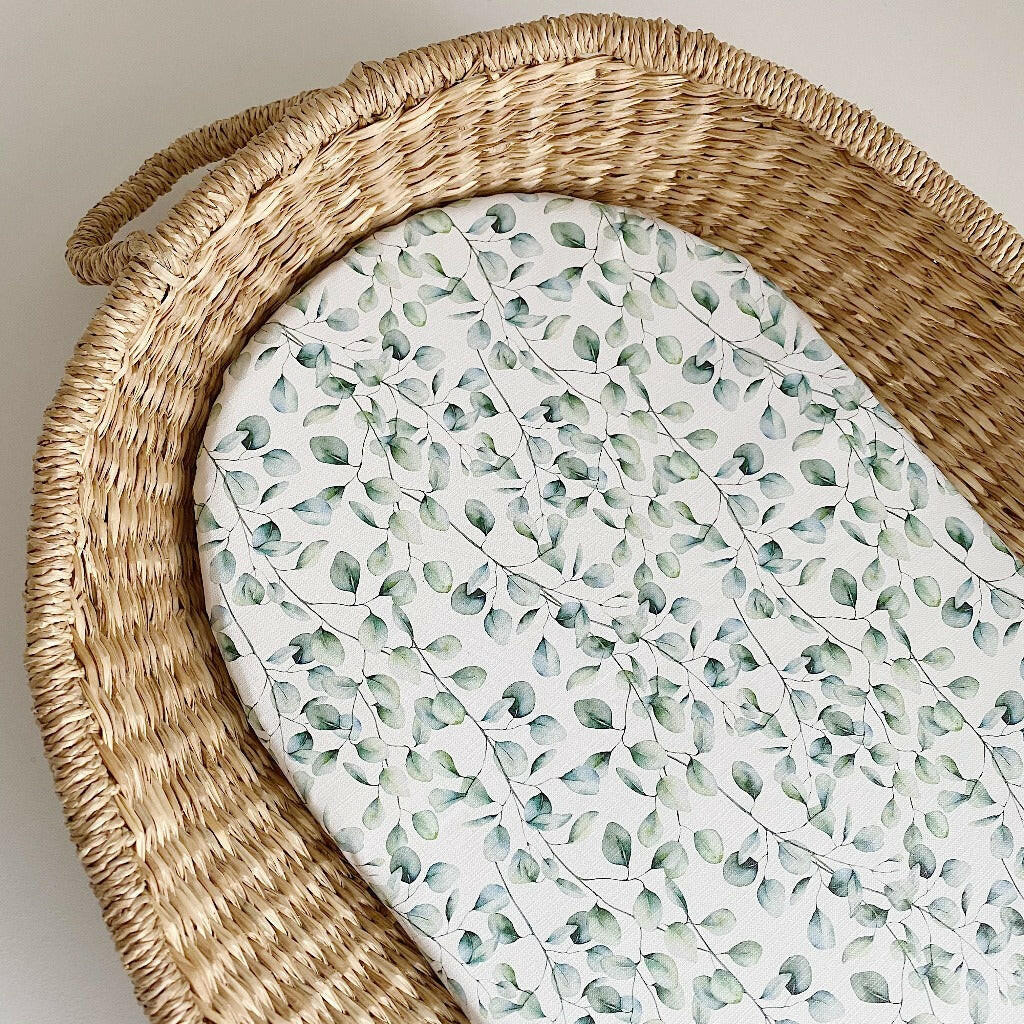 Basket Changing Mat - Eucalyptus Print | Bobbin and Bumble.