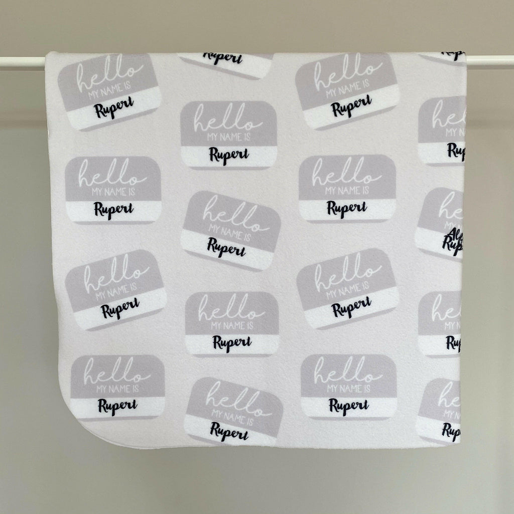Personalised baby  - et "Hello My Name Is..." - Unisex Grey | Bobbin and Bumble.