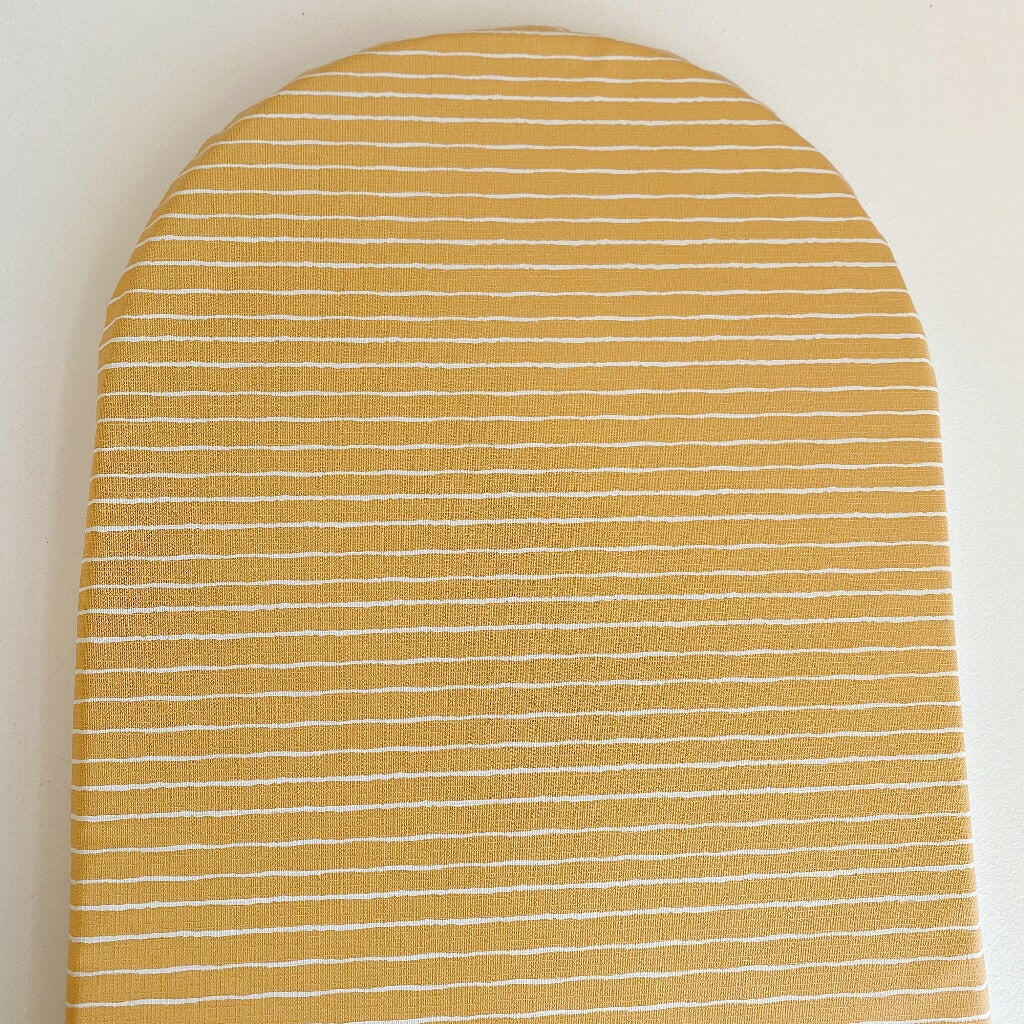 Basket Changing Mat - Mustard Stripe Print | Bobbin and Bumble.