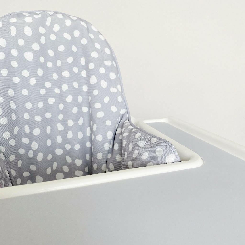 IKEA Highchair Cushion Cover - Grey Spots Print | Bobbin and Bumble.