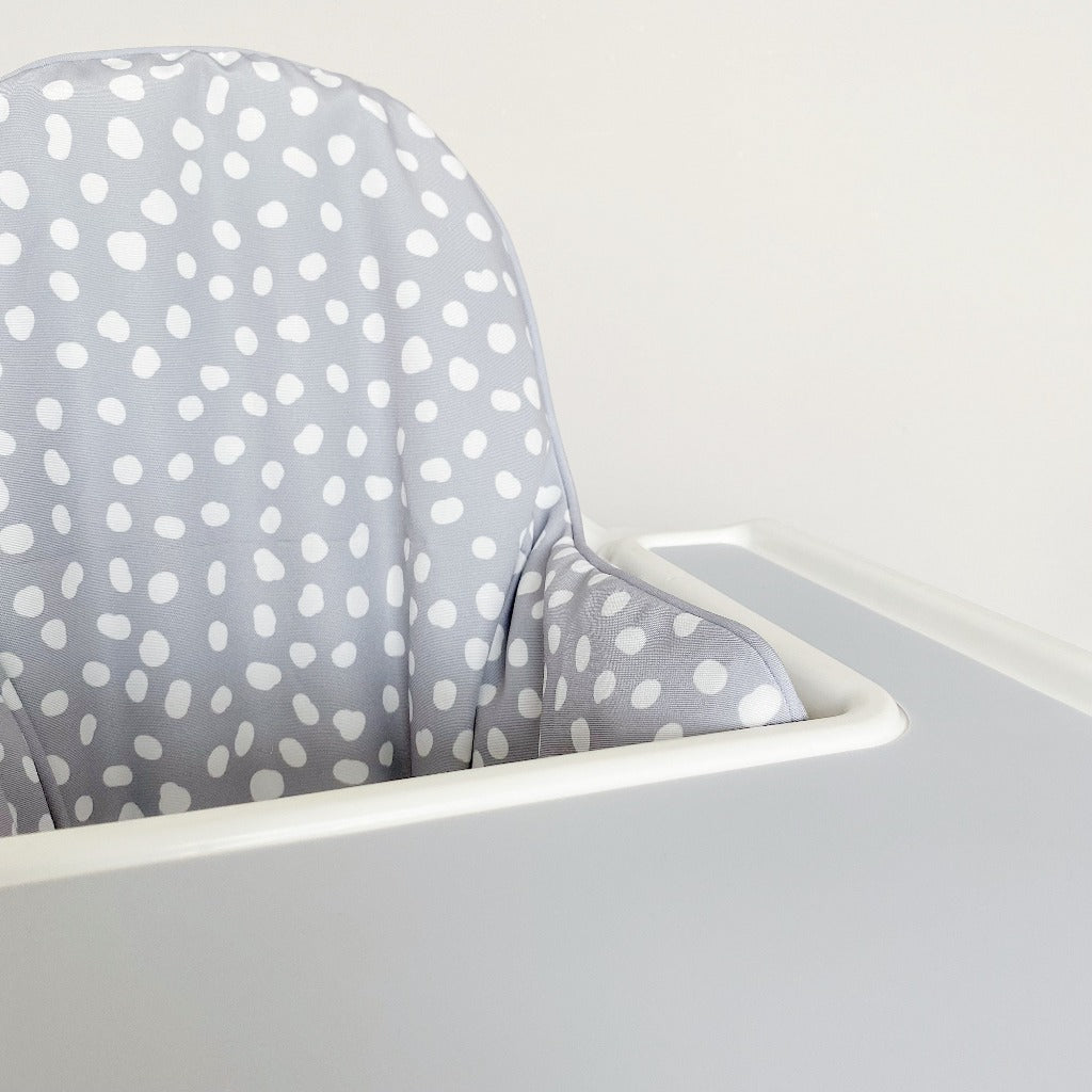 IKEA Highchair Cushion Cover - Grey Spots Print | Bobbin and Bumble.