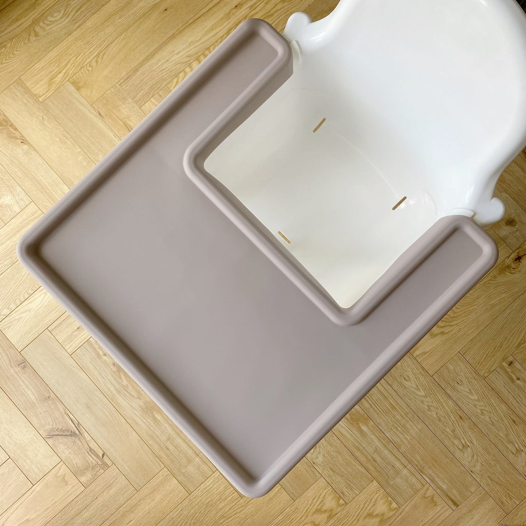 IKEA High chair Silicone Full Wrap Tray Placemat Insert - Mushroom Taupe | Bobbin and Bumble.