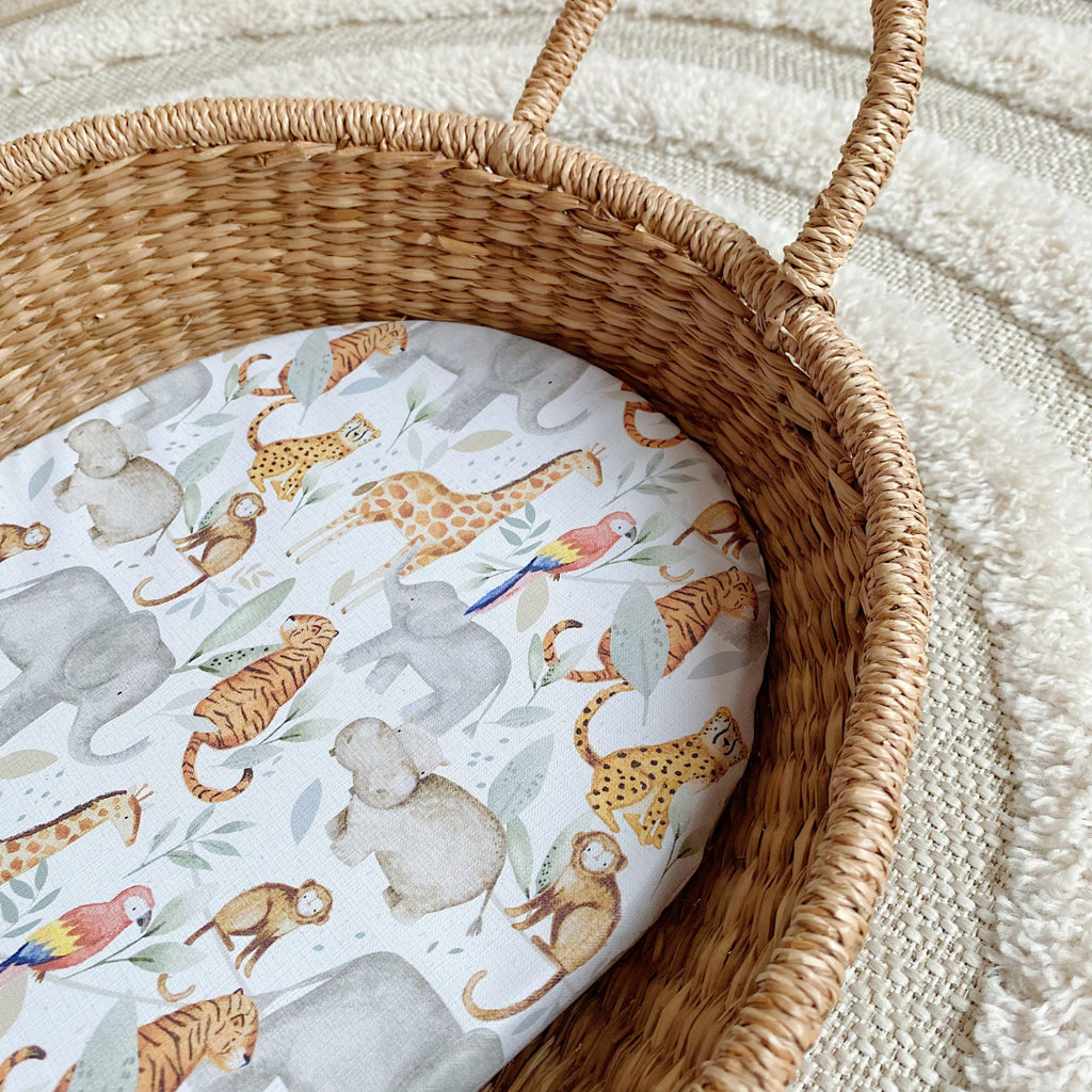 Basket Liner Mat - Jungle Animals Print | Bobbin and Bumble.