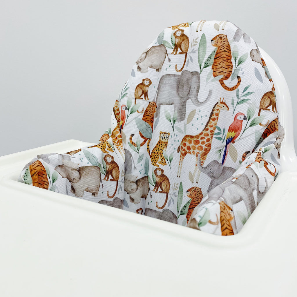 IKEA High Chair waterproof Cover - Jungle Animals Print | Bobbin and Bumble.