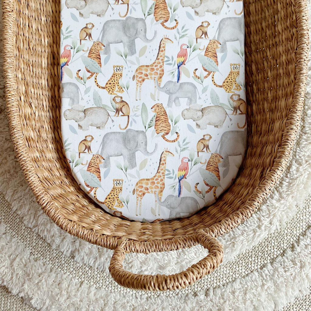 Basket Liner Mat - Jungle Animals Print | Bobbin and Bumble.