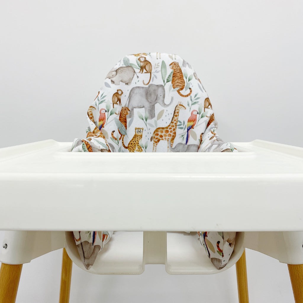 IKEA High Chair waterproof Cover - Jungle Animals Print | Bobbin and Bumble.