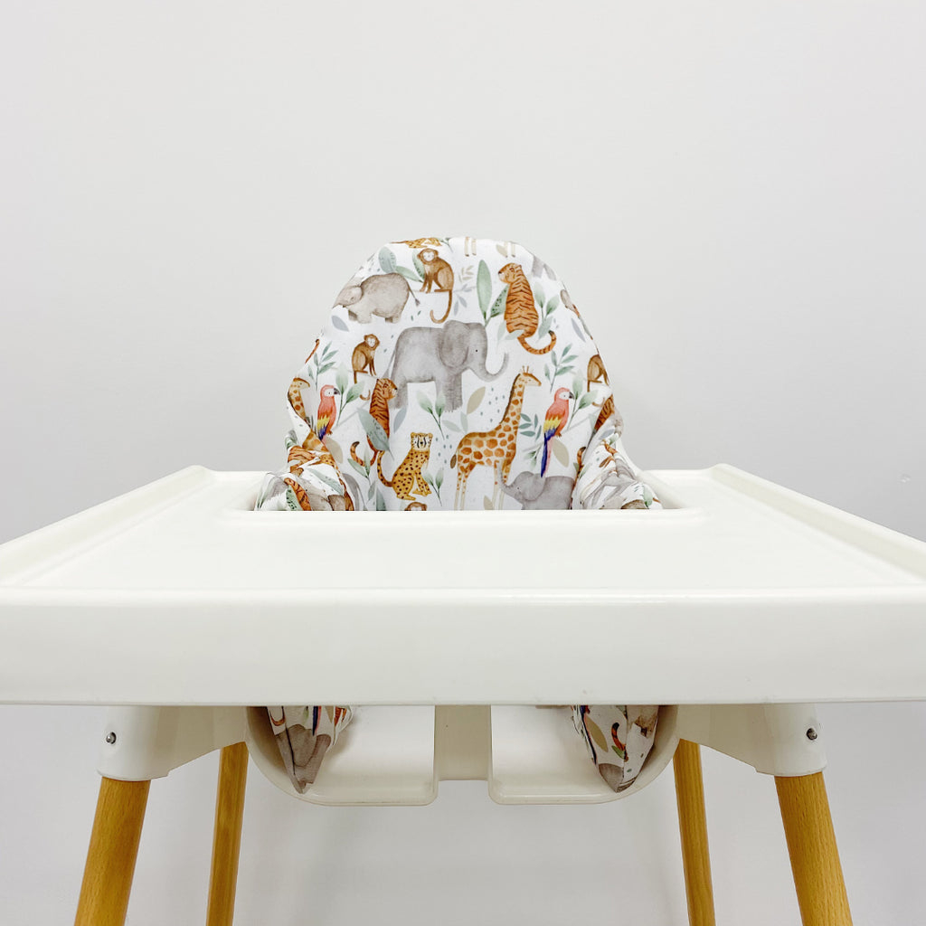 IKEA High Chair waterproof Cover - Jungle Animals Print | Bobbin and Bumble.