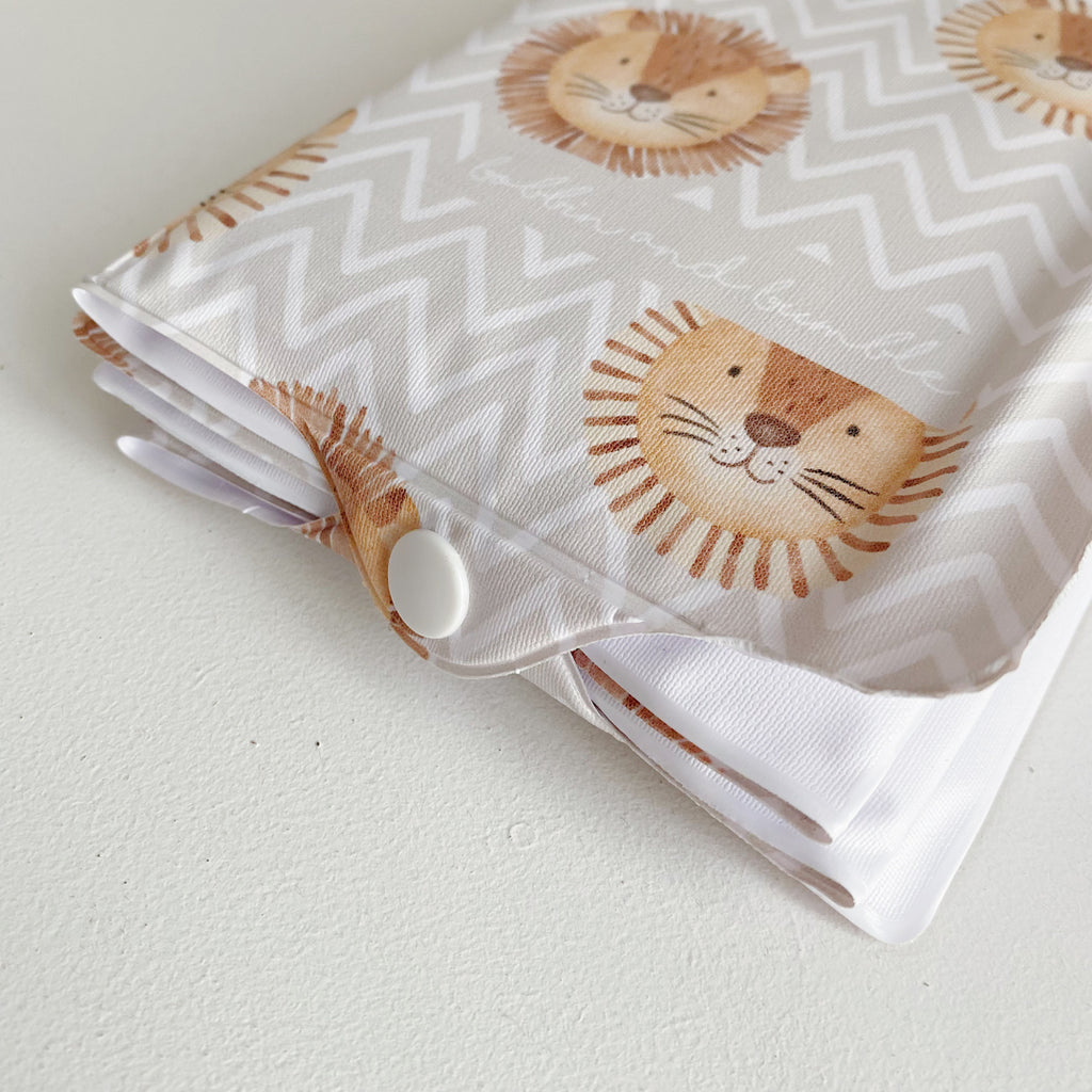 Folding Baby Changing Mat - Leo Lion Print | Bobbin and Bumble.