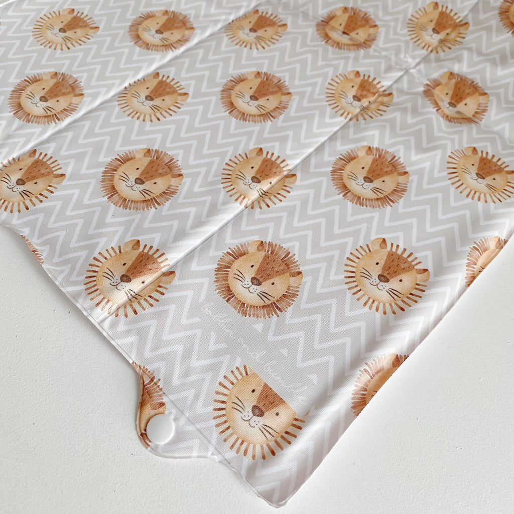 Folding Baby Changing Mat - Leo Lion Print | Bobbin and Bumble.