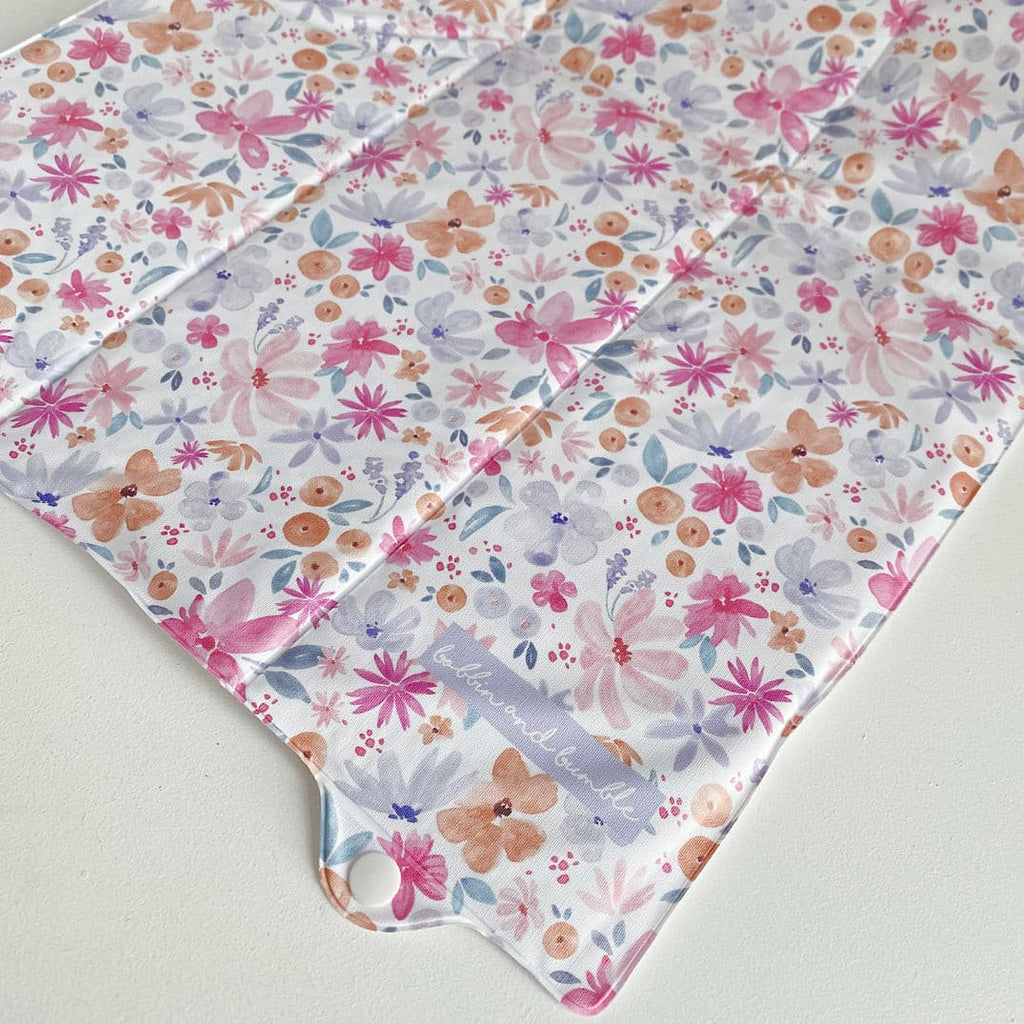 Folding Baby Changing Mat - Magenta Pink Floral Print | Bobbin and Bumble.