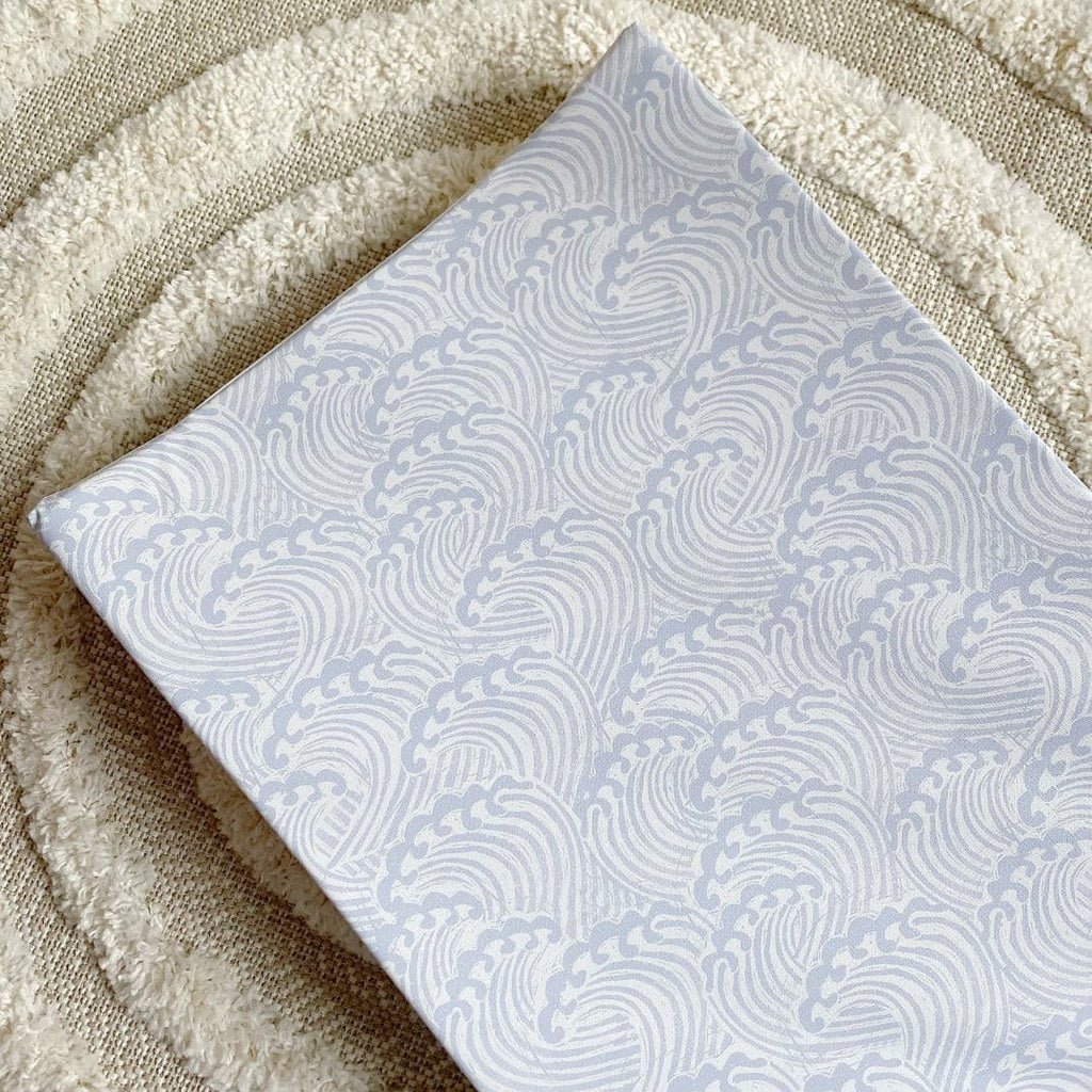 Anti-Roll Wedge Changing Mat - Blue Ocean Waves Print | Bobbin and Bumble.